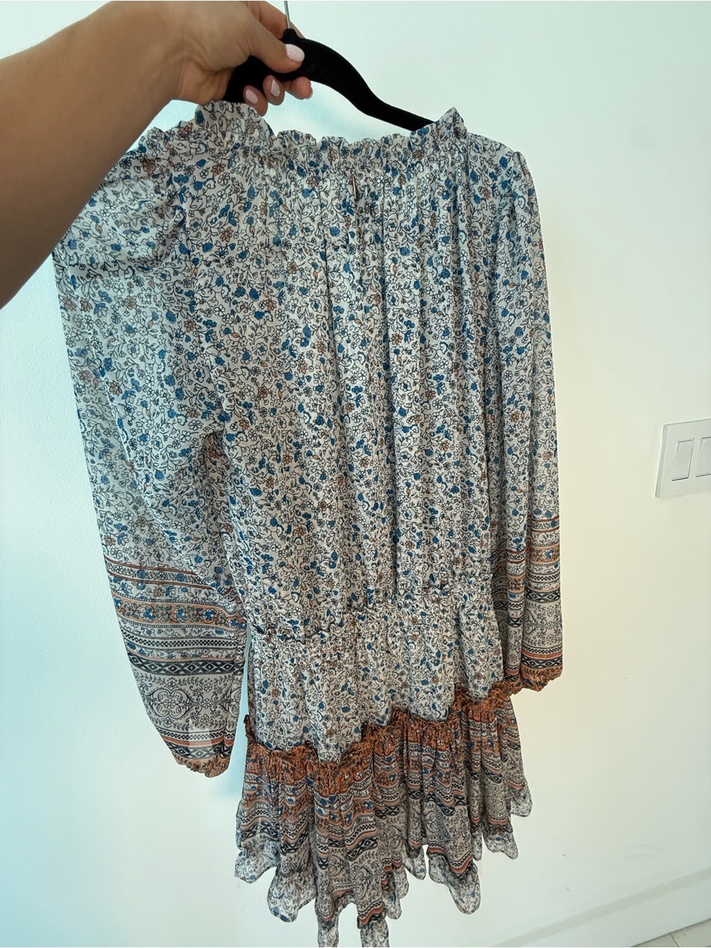 Misa Los Angeles Blue and Brown Floral Mini Dress - Picture 2 of 4